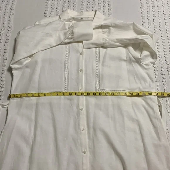 M&S Women Linen Rich Belted Collection Elegant White Shirt Dress Size 18 Quiet - Picture 12 of 16